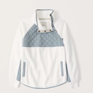 Abercrombie & Fitch Asymmetrical Snap-up Quilted Fleece Pullover